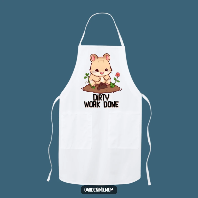 Funny Kawaii Digging Apron: Kitchen Fun with a Happy Gardening Animal