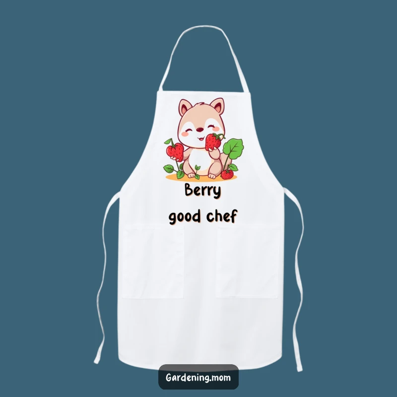 Funny Kawaii Berry Apron: Chef-Ready Style with a Sweet Gardening Animal