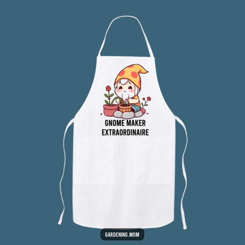 Funny Kawaii Gardener Apron: Gnome Maker Character Kitchen Gift