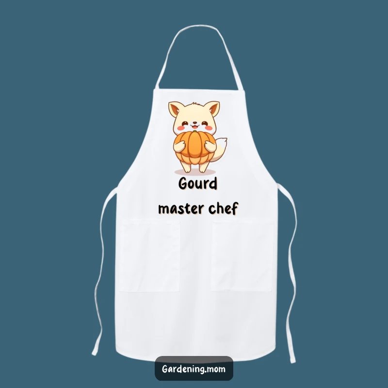 Funny Kitchen Apron: Harvest Animal with Giant Pumpkin, Cooking Gift