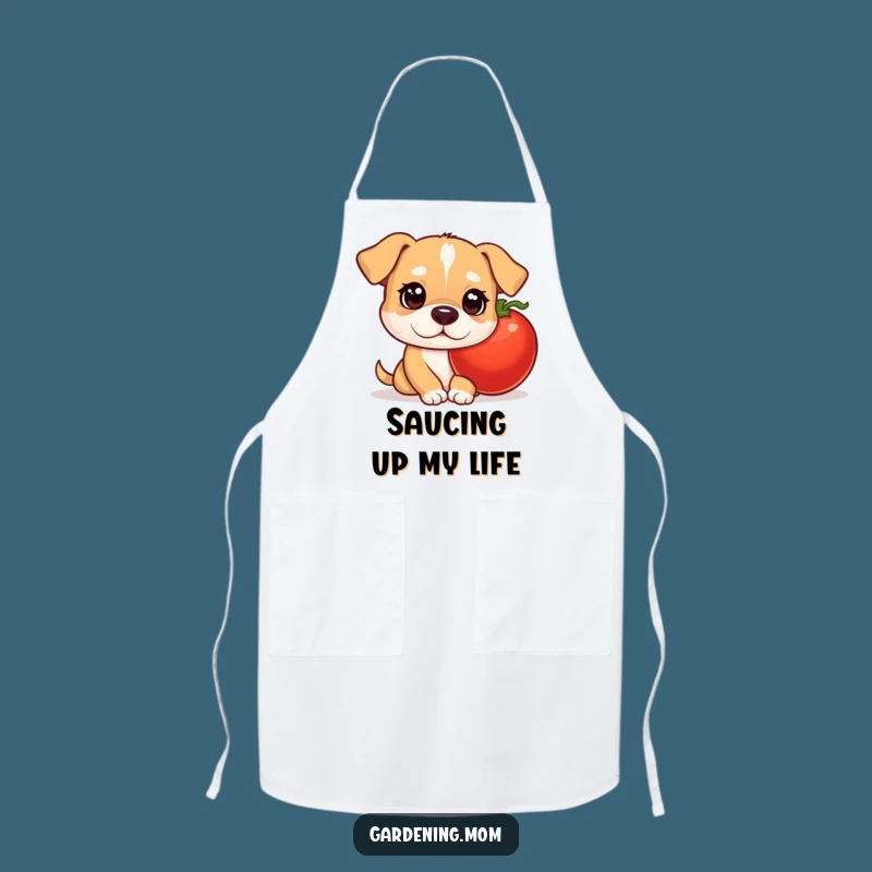 Funny Mama Dog Tomato Apron - Gardener's Curious Chef Gift