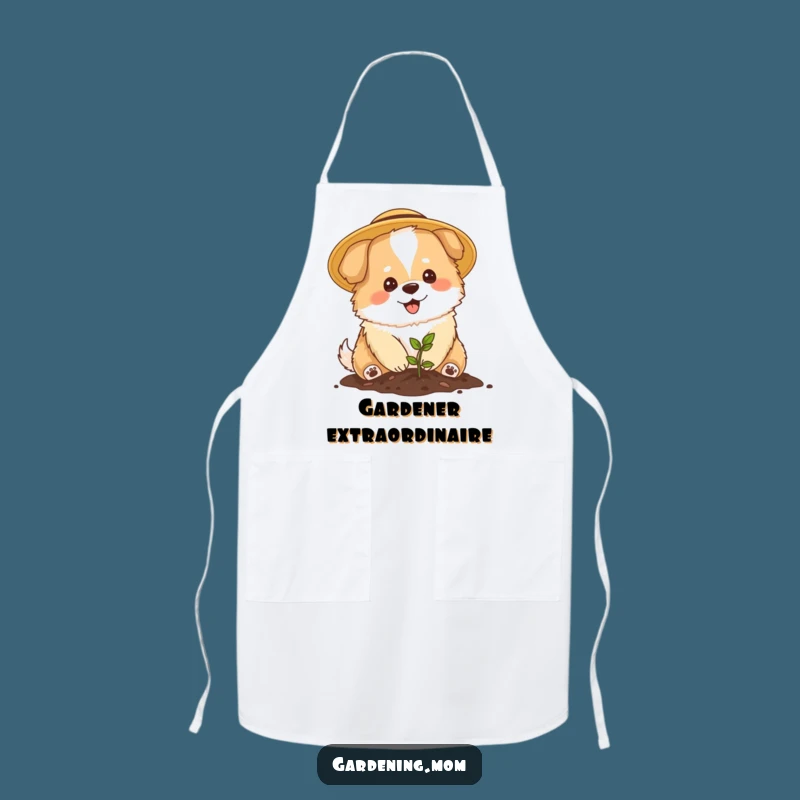 Funny Mama Dog Gardener Apron - Cute Planting Pup Kitchen Gift