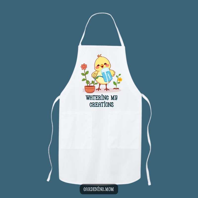 Funny Bird Watering Plants Apron: Cook with Garden-Inspired Cheer