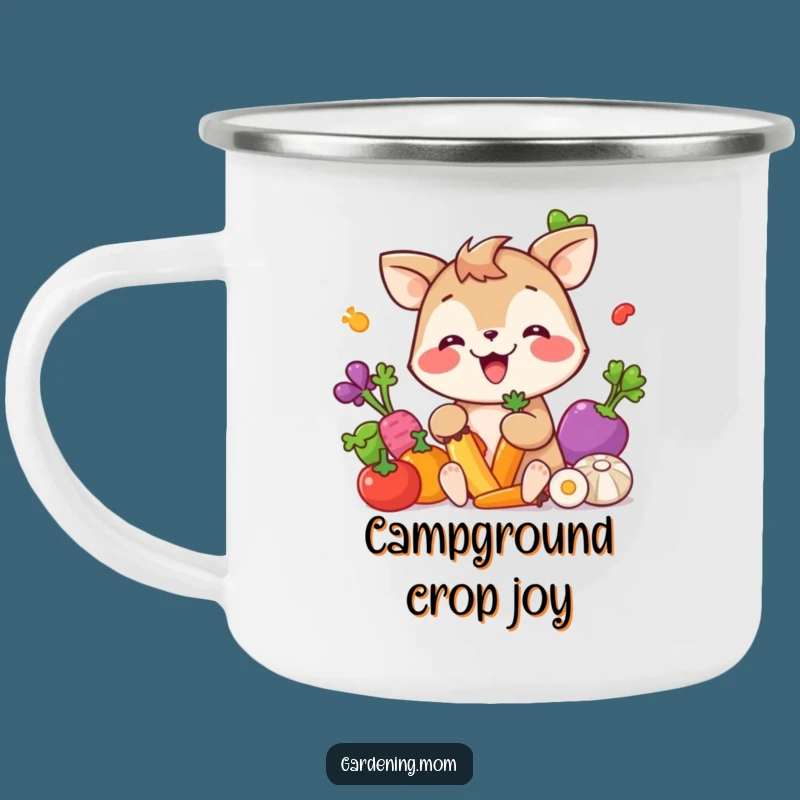 Funny Giggling Gardener Camping Mug: Veggie Picking Outdoor Gift