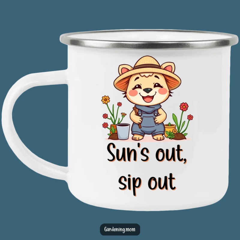 Durable Funny Gardening Mom Animal Camping Mug Straw Hat Smile - Adventure Fuel with a Smile