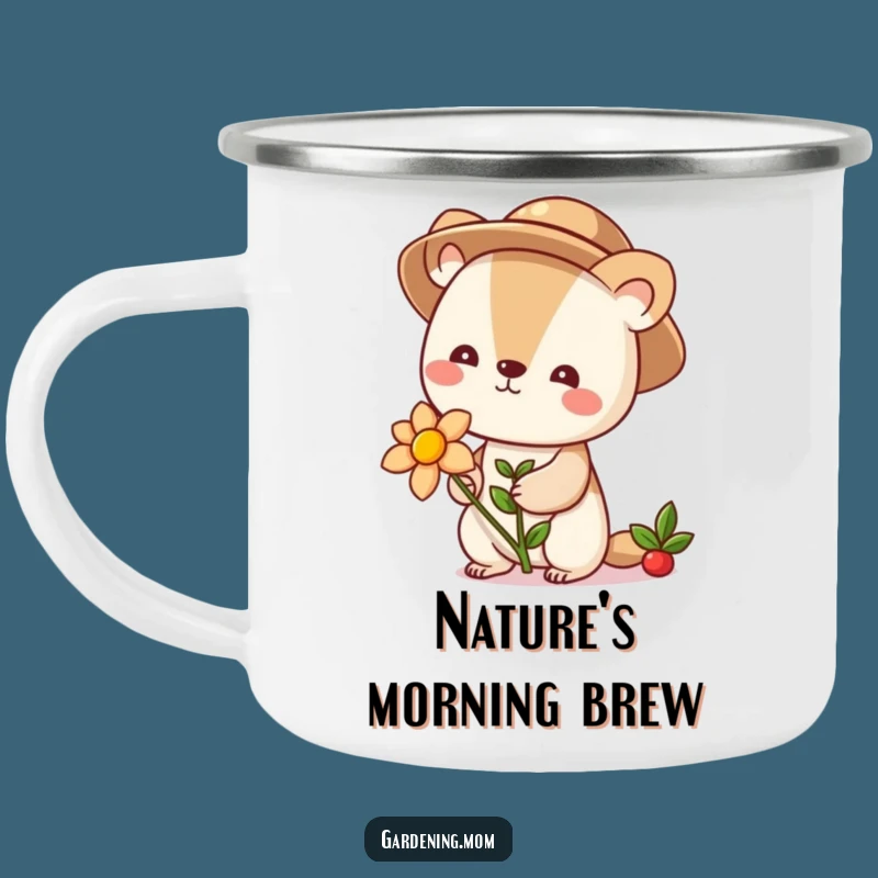 Funny Gardener Animal Camping Mug: Cute Blooming Flower Adventure Cup