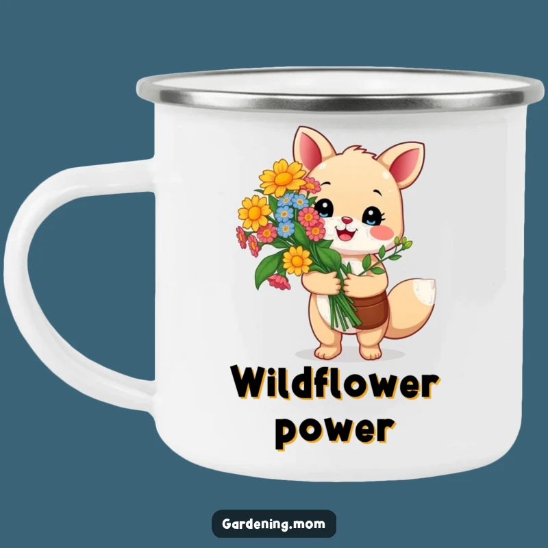 Funny Gardening Animal Camping Mug: Happy Critter Holds Flowers With Pride, Durable Funny Gift
