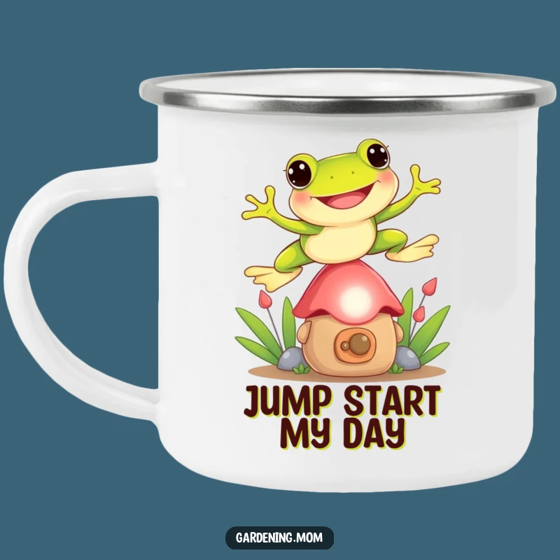 Funny Frog Camping Mug: Outdoor Adventures with a Jumping Frog, Funny Gift