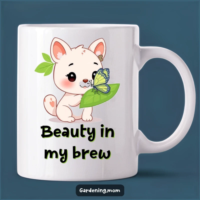 Funny Nature Animal Butterfly Mug: Admiring Wonder Gift