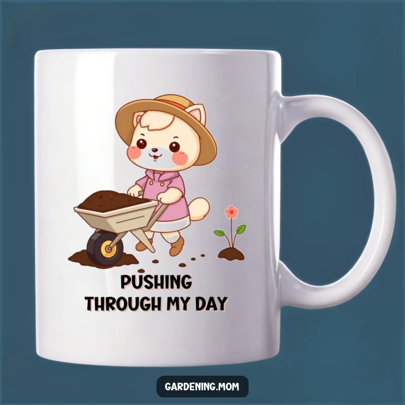 Funny Gardening Mom Animal Mug: Wheelbarrow Soil Load, Perfect Funny Gift for Plant Moms