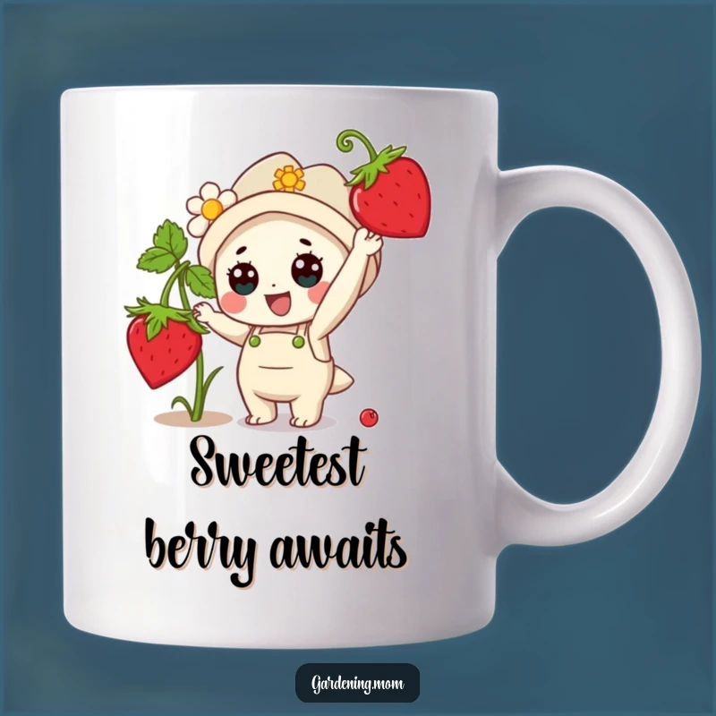 Funny Kawaii Gardener Mug: Strawberry Lover Character Perfect Gift