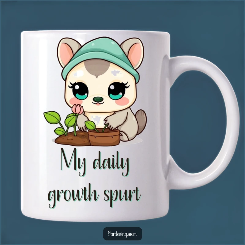 Funny Kawaii Gardening Animal Mug: Amazed Sprout Admirer, Perfect Humorous Gift
