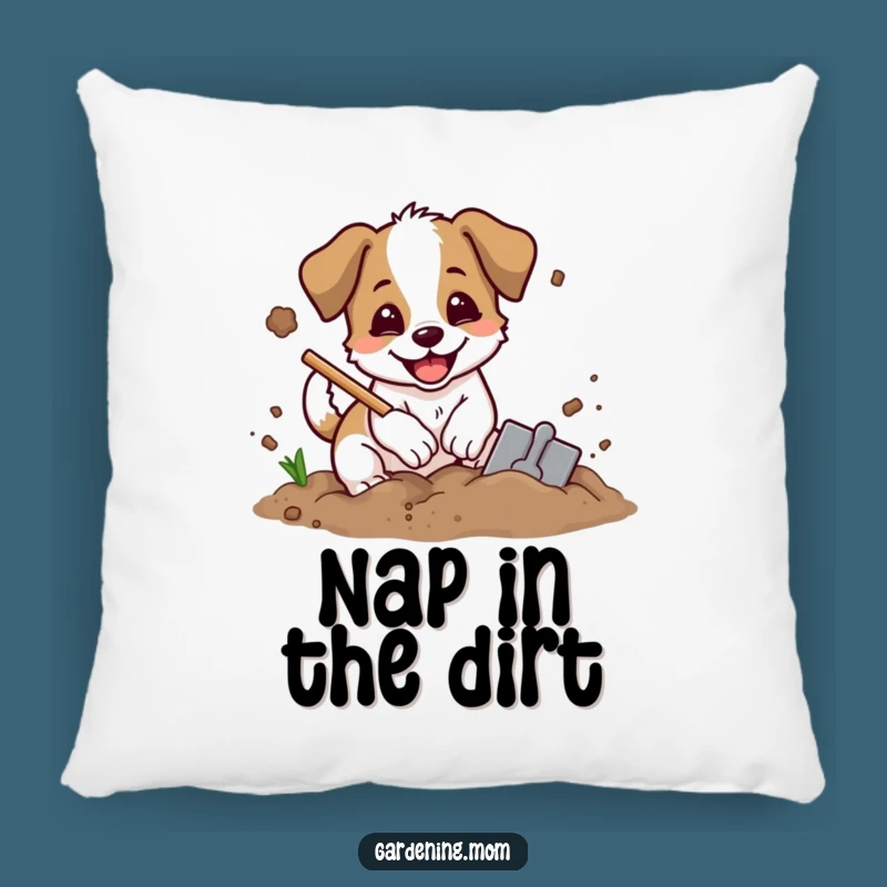 Cozy Funny Digging Dog Pillow: Soft Garden Accent, Pet Lover Gift