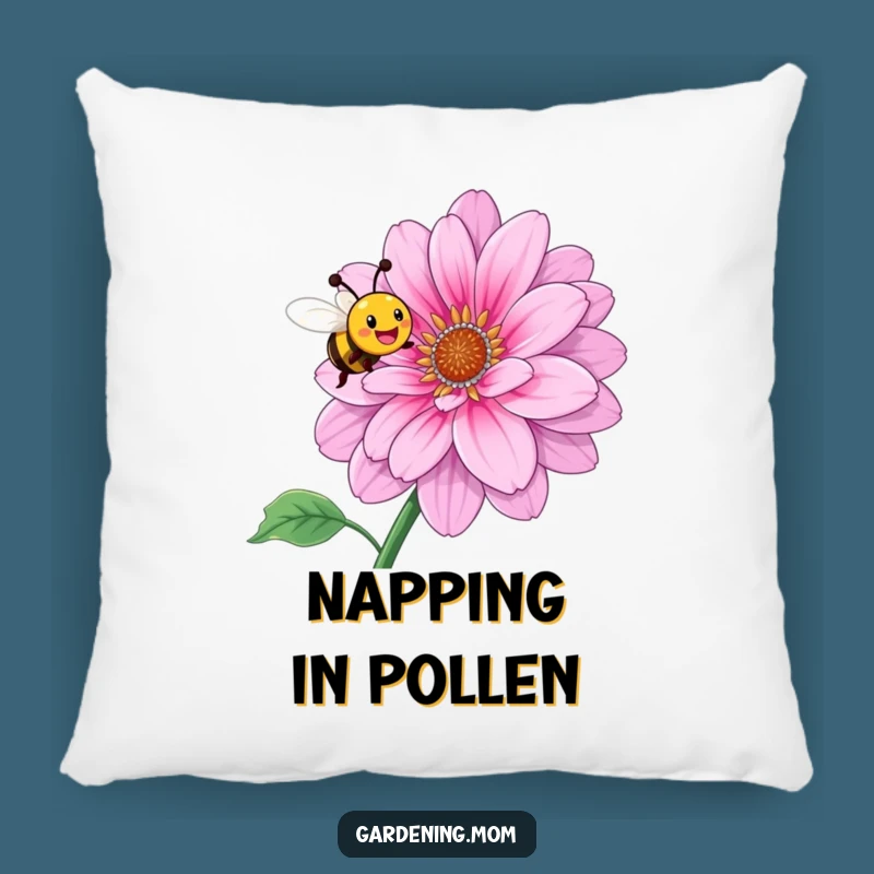 Cute Funny Bee Flower Joy Pillow: Cozy Comfort with a Happy Buzz