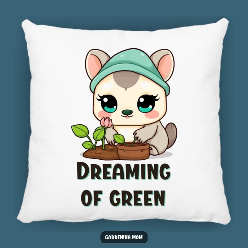 Funny Kawaii Gardening Animal Pillow: Sprout Watching Cushion, Cozy Gift