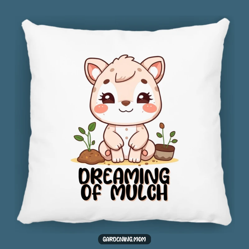 Soft Funny Gardening Mom Animal Pillow: Beaming Dirt Smudge Face, Cozy Funny Gift