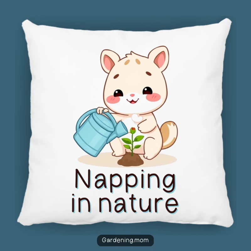 Funny Happy Animal Watering Plant Pillow: Cozy Accent for Garden Lovers