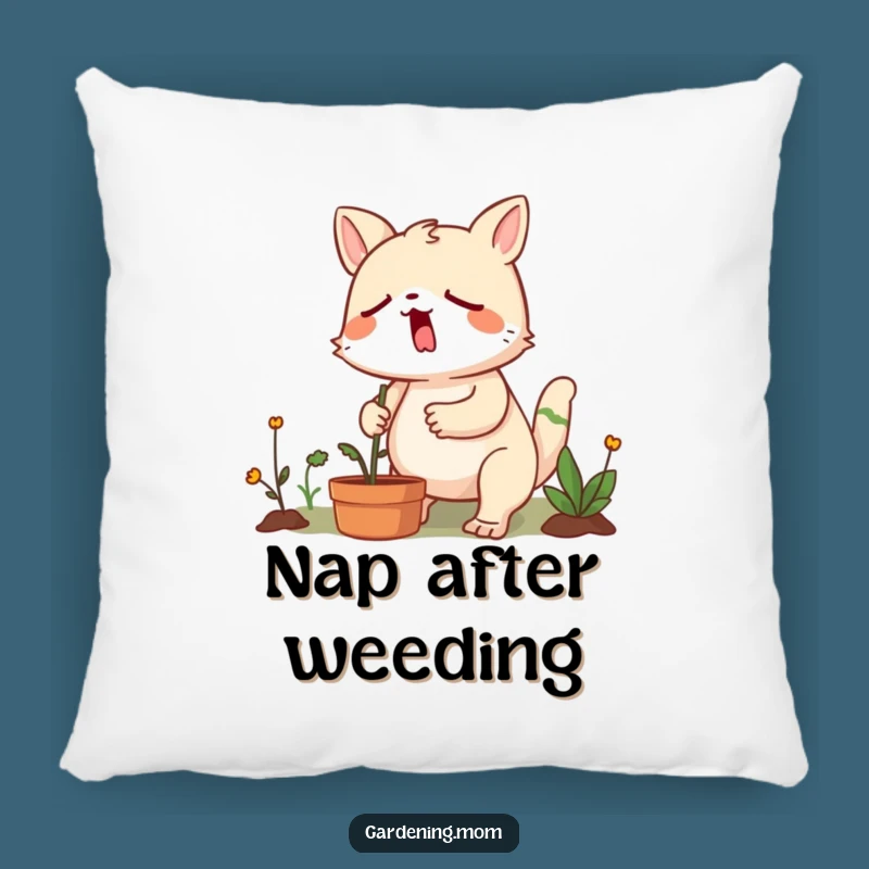Funny Yawning Gardener Pillow: Nap-Worthy Comfort with Garden Giggles!