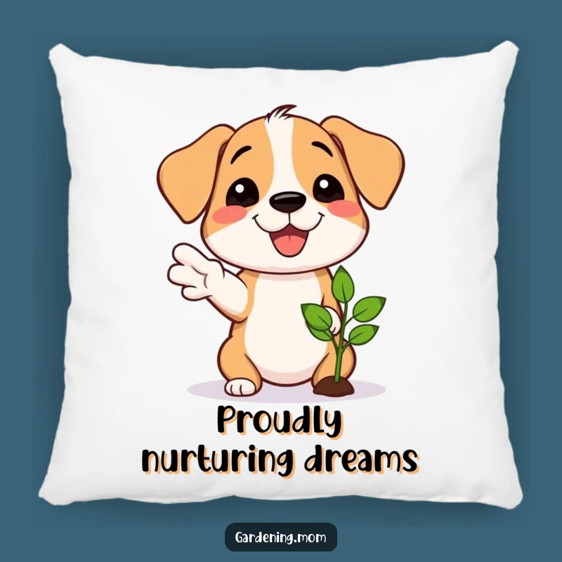 Funny Dog Gardener Pillow: Cozy Grower's Hilarious Seedling Comfort Gift