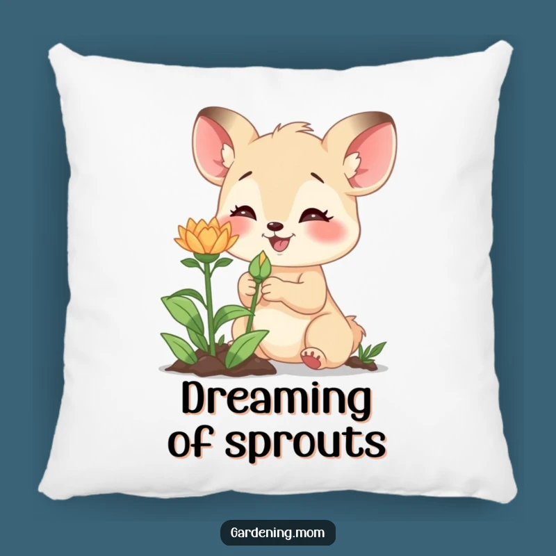 Soft Funny Gardening Mom Animal Pillow New Bud Excitement - Cozy Comfort for Plant Watchers