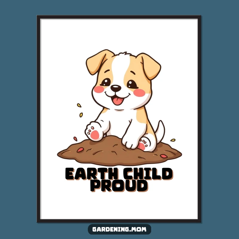 Funny Dog Gardener Digital Art: Satisfied Paws' Hilarious Post-Work Wall Decor Gift