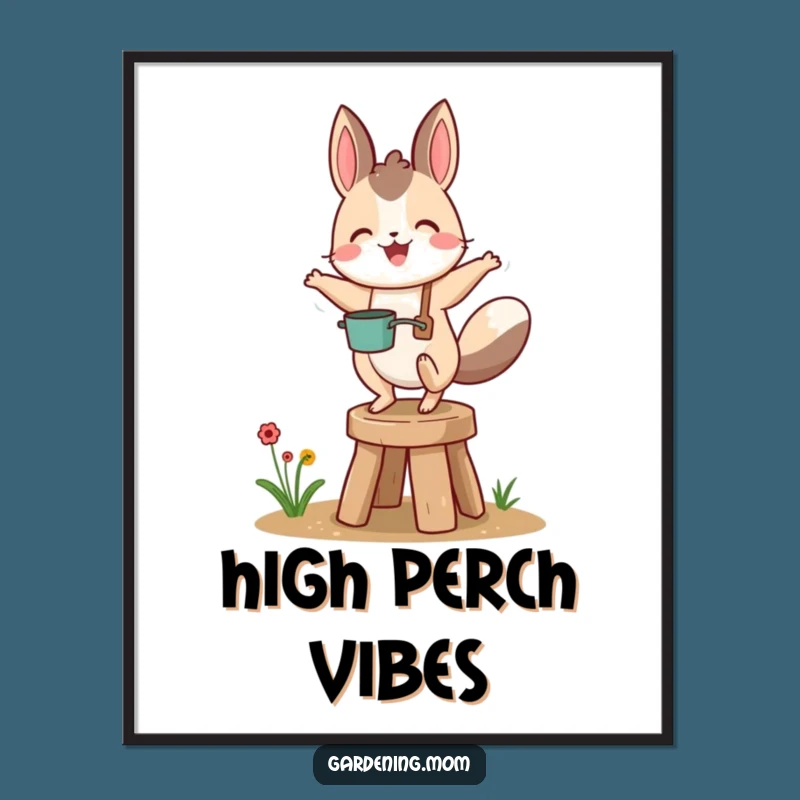 Funny Gardening Animal Digital Art: Printable Humor for Your Walls!