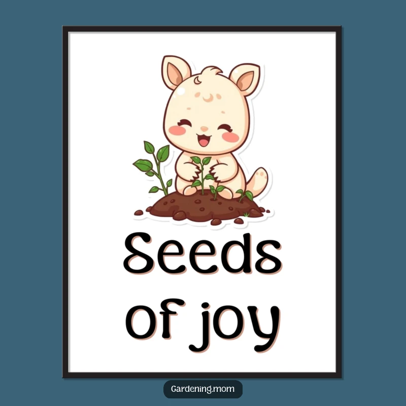 Funny Animal Digital Art - Planting Seeds Scene, Instant Funny Gift Download