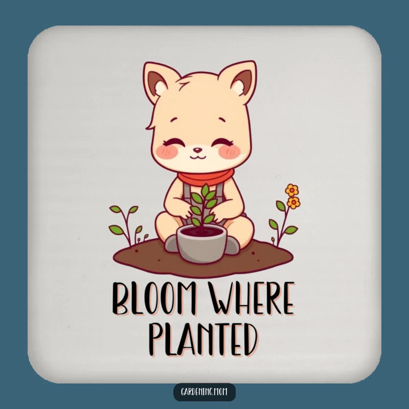 Funny Gardening Mom Animal Coaster Planting Seedling - Protect Surfaces with Humor!