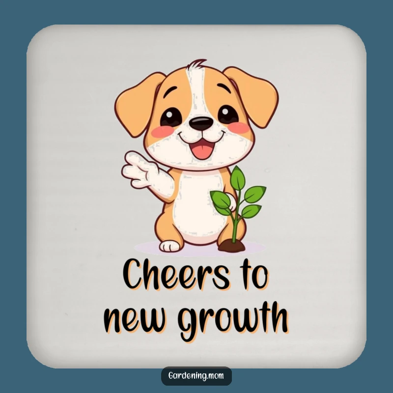 Funny Dog Gardener Coaster: Proud Grower's Hilarious Seedling Drink Protector Gift