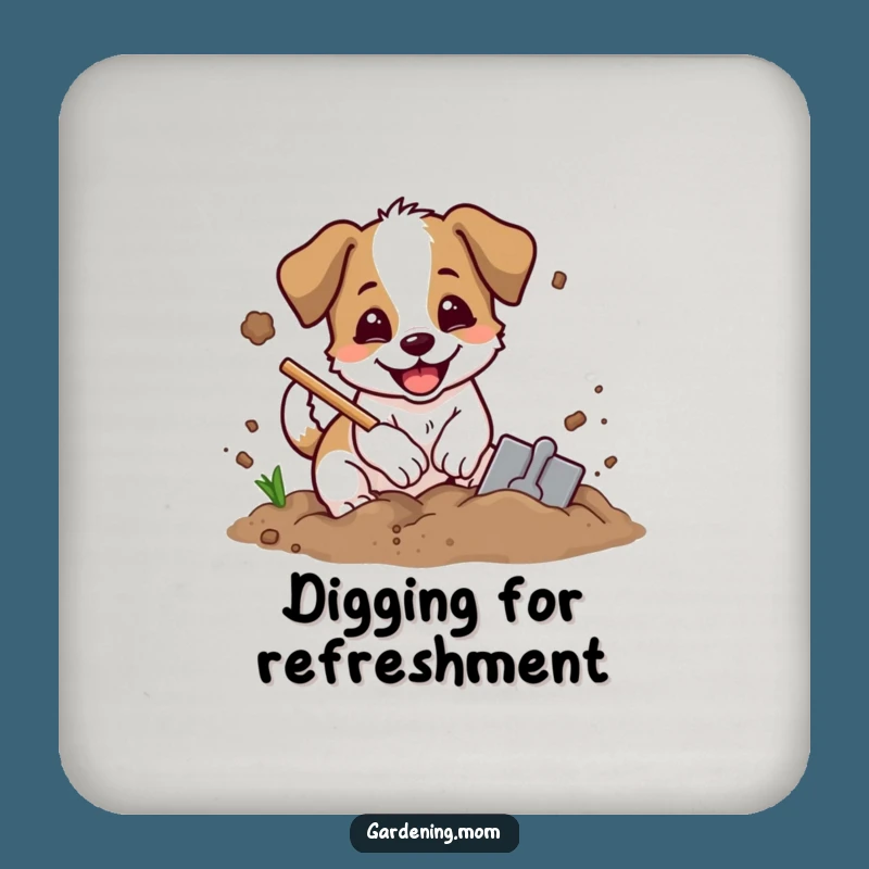 Funny Digging Dog Coaster: Protect Surfaces, Garden Pet Gift