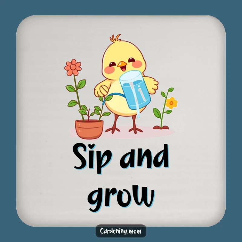 Funny Bird Watering Plants Drink Coasters: Protect Surfaces with Garden Charm