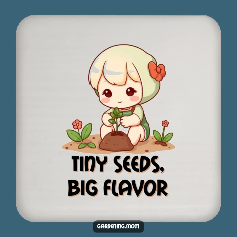 Funny Cute Gardening Character Coaster - Gentle Seed Planting Drink Protector