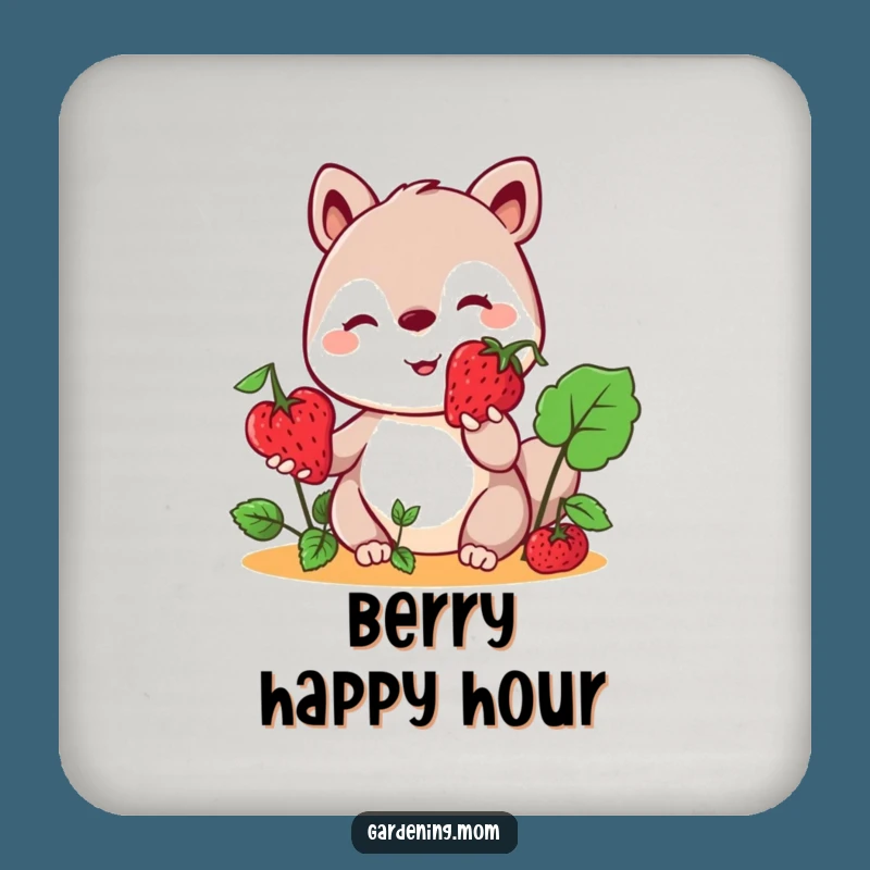 Funny Kawaii Berry Coaster Set: Protect Surfaces with Hilarious Gardening Art