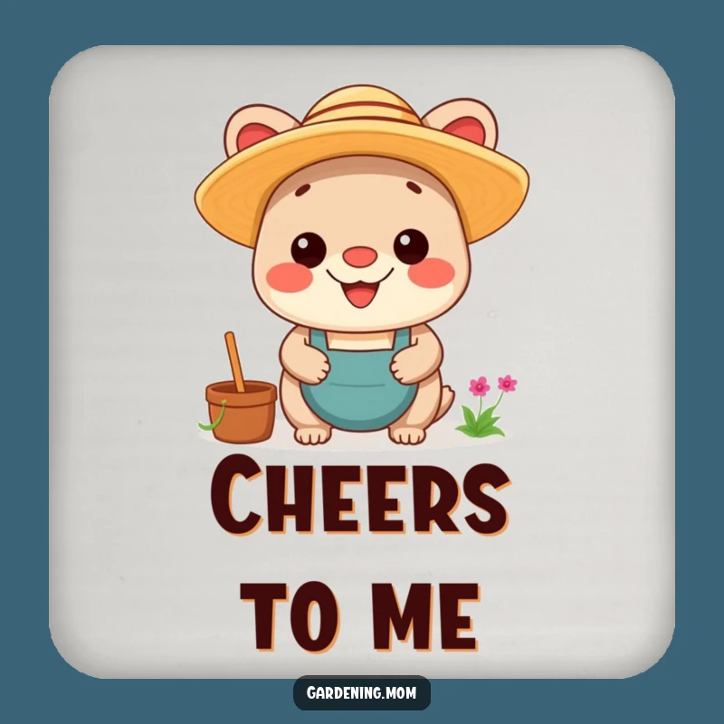 Funny Kawaii Gardening Animal Coaster: Proud Grin Protector, Small Gift