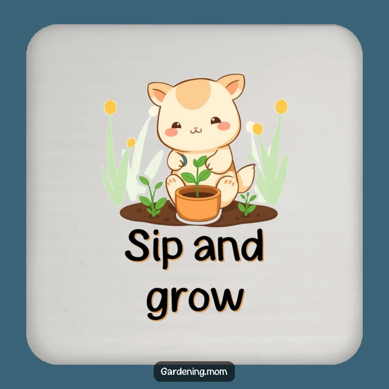 Funny Kawaii Gardener Coaster: Cute Animal Design for Charming Protection