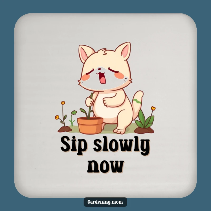 Funny Yawning Gardener Coasters: Protect Your Table with Sleepy Charm!