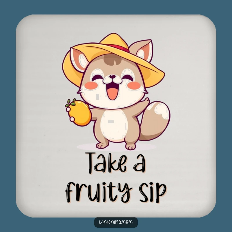 Funny Animal Coaster - Protect Surfaces with Fruit Humor, Great Funny Gift