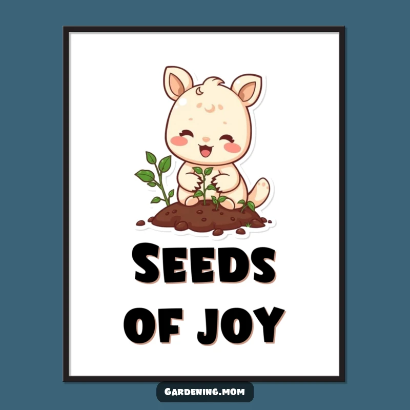 Funny Animal Poster - Planting Seeds Art, A Charming Funny Gift Idea