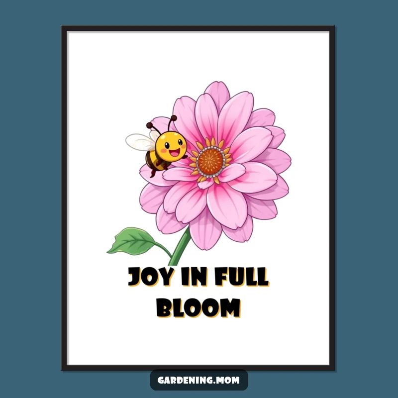Funny Bee Flower Joy Poster: Bring Nature's Radiance to Your Walls