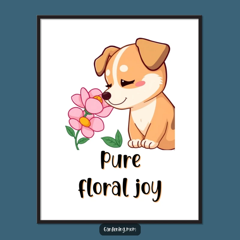 Funny Delighted Dog Poster: Joyful Decor, A Wonderful Funny Gift