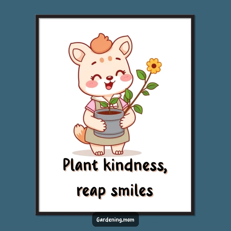 Funny Gardening Mom Poster: Cheerful Character Art - Delightful Funny Gift