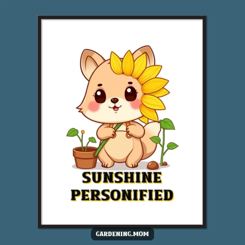 Funny Sunflower Gardener Poster: Decorate with Blooming Pride!