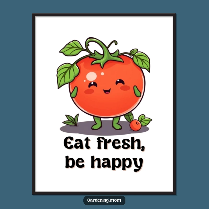 Funny Tomato Poster: Fresh Produce Art, Cheerful Wall Decor Gift