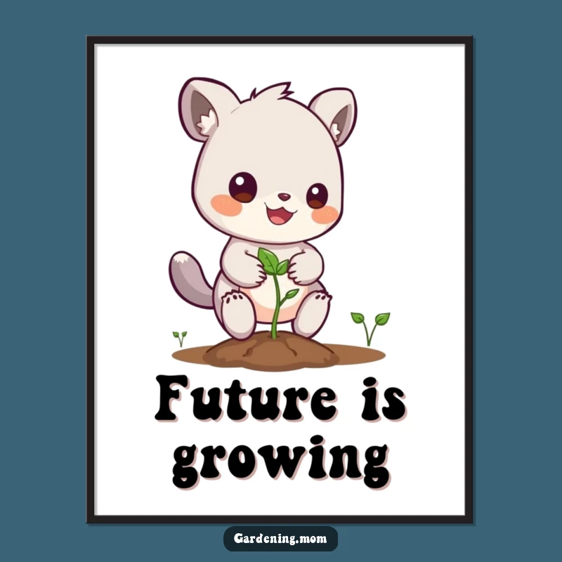 Funny Planting Animal Poster: Seed Art, Cheerful Wall Decor Gift