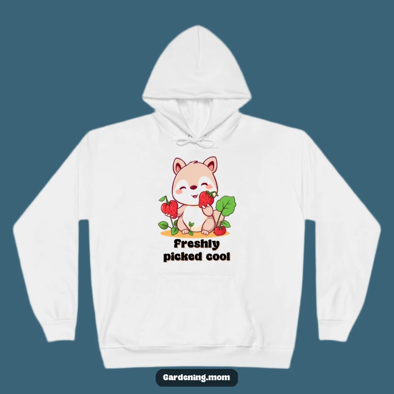 Funny Kawaii Gardening Hoodie: Cozy Comfort with a Sweet Smiling Berry Animal