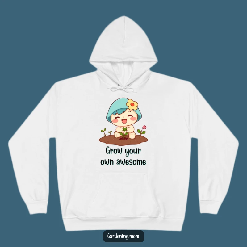 Cozy Funny Kawaii Gardener Hoodie: Planting Seed Character Warm Gift