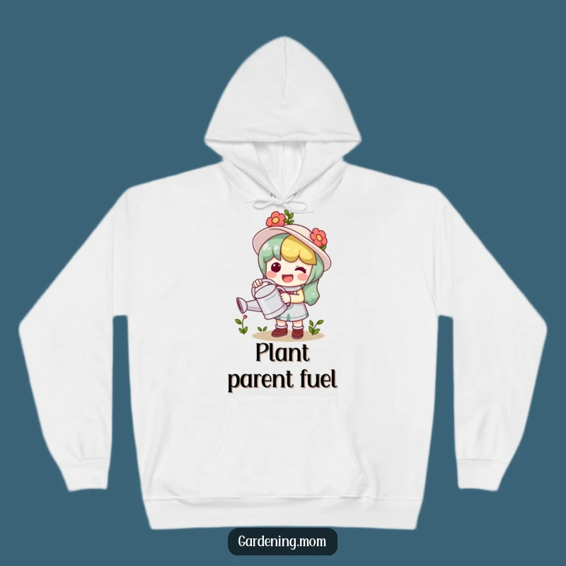 Cozy Funny Kawaii Gardener Hoodie: Watering Can Character Gift
