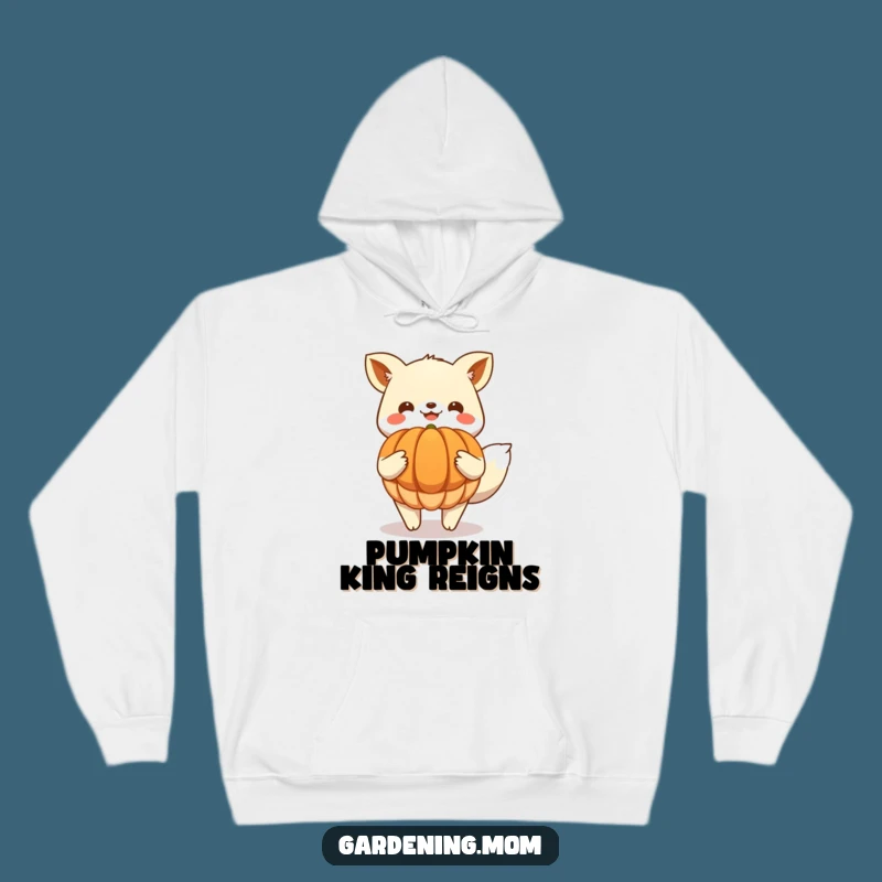 Funny Cozy Hoodie: Happy Harvest Animal with Big Pumpkin, Warm Gift