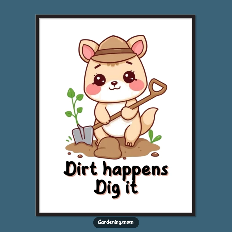 Funny Free Printable Wall Art: Digging Animal, Whimsical Downloadable Decor