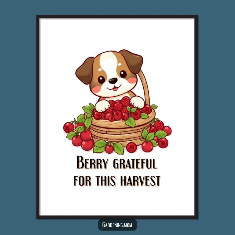 Funny Free Printable Wall Art: Dog's Berry Harvest, DIY Home Decor
